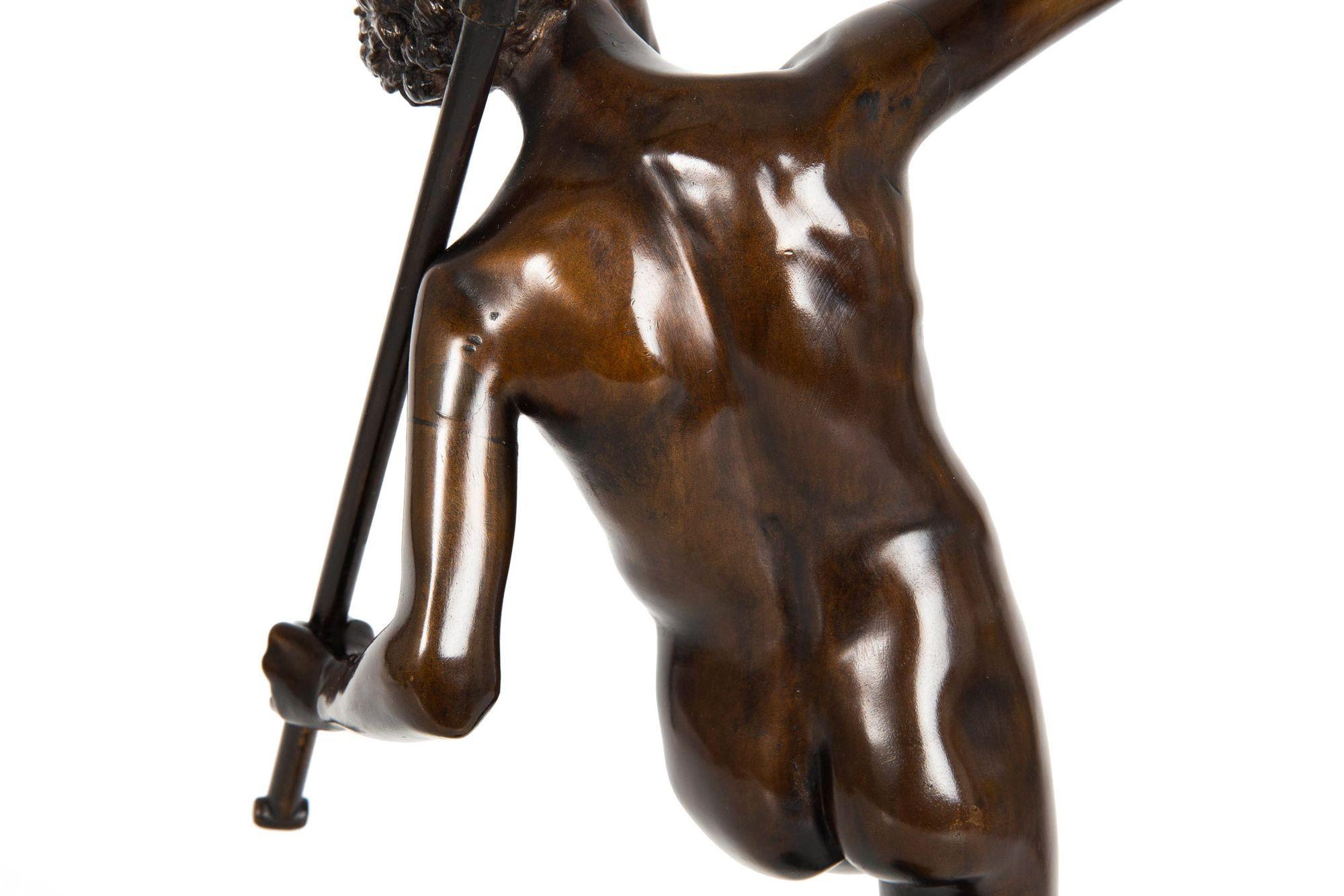 Scultura in bronzo antico francese del 1880 