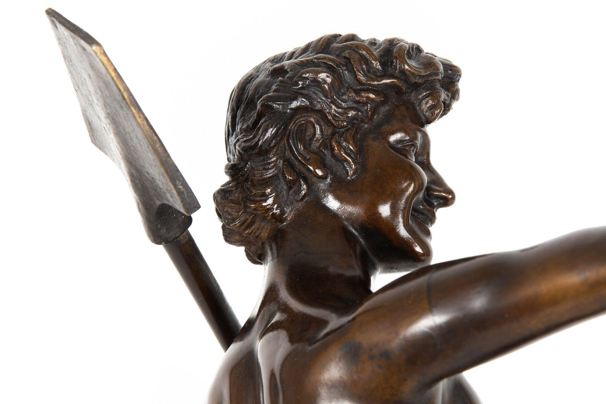 Scultura in bronzo antico francese del 1880 