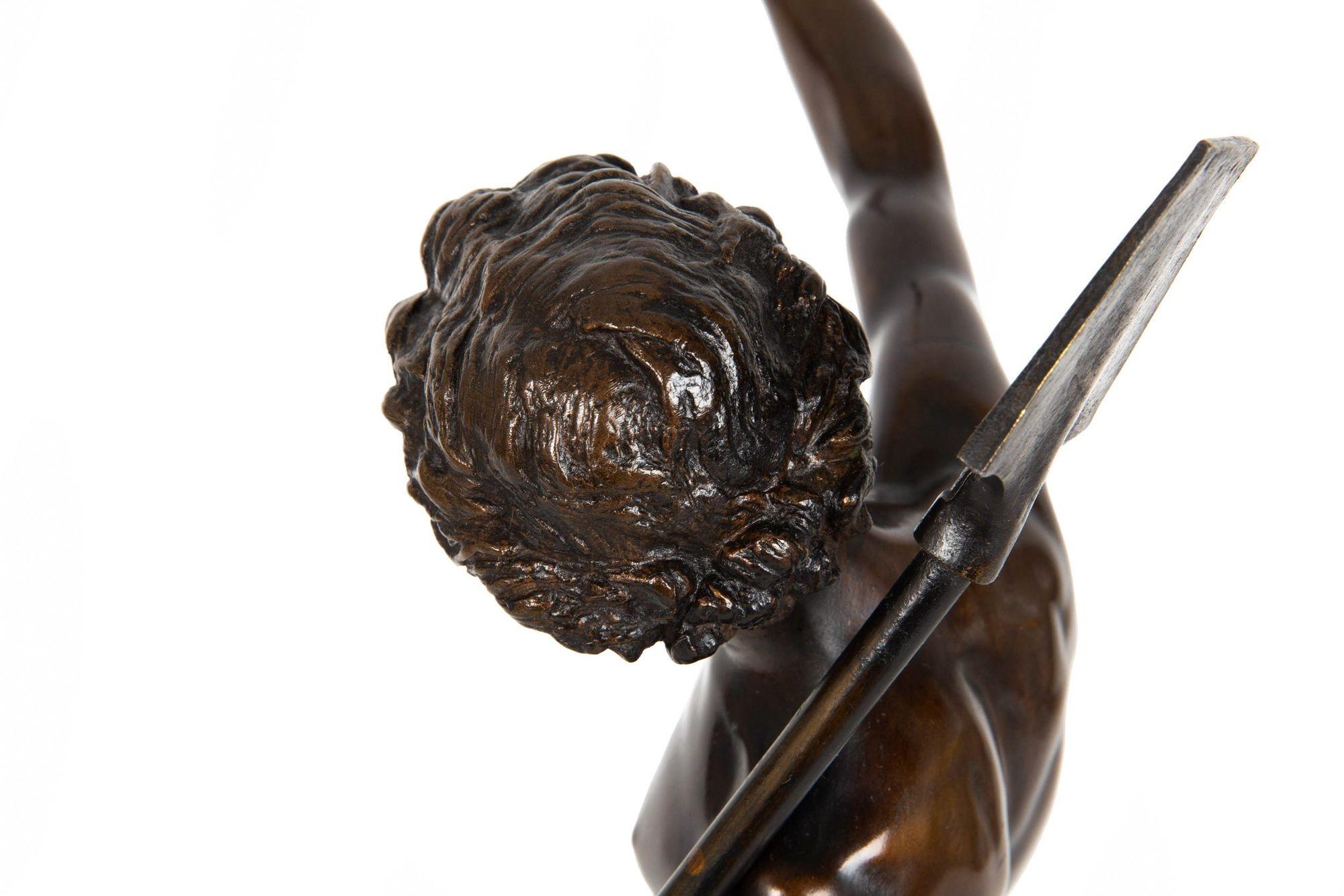 Scultura in bronzo antico francese del 1880 