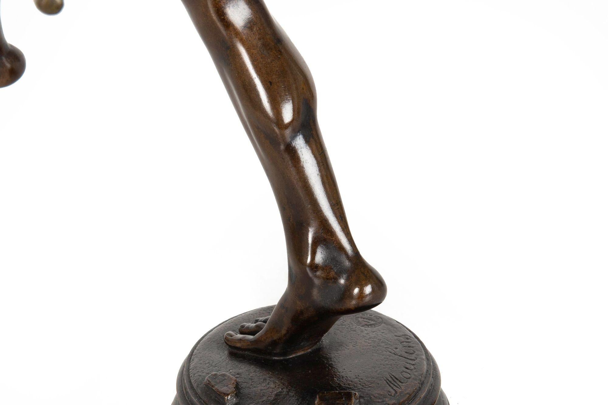Scultura in bronzo antico francese del 1880 