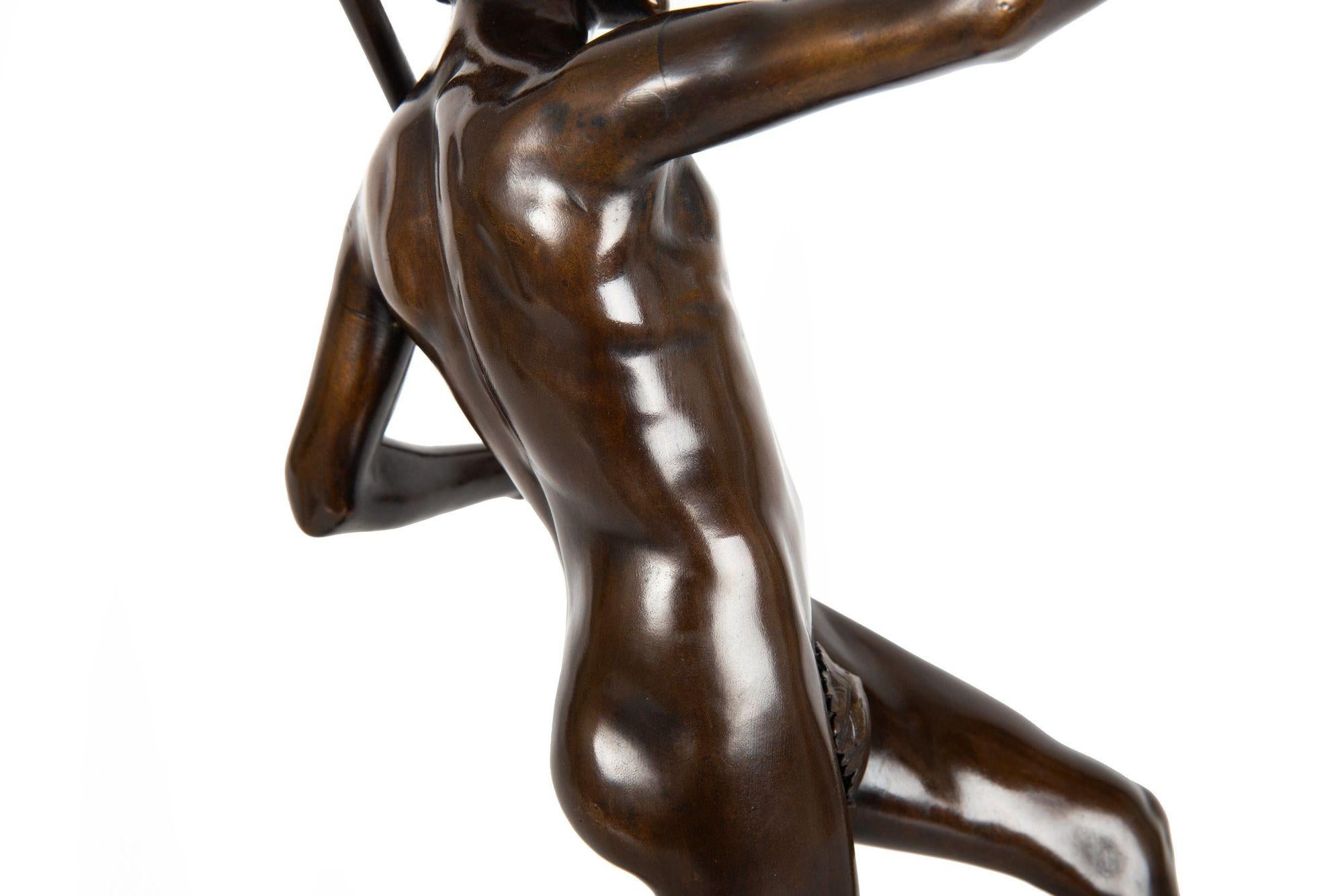 Scultura in bronzo antico francese del 1880 