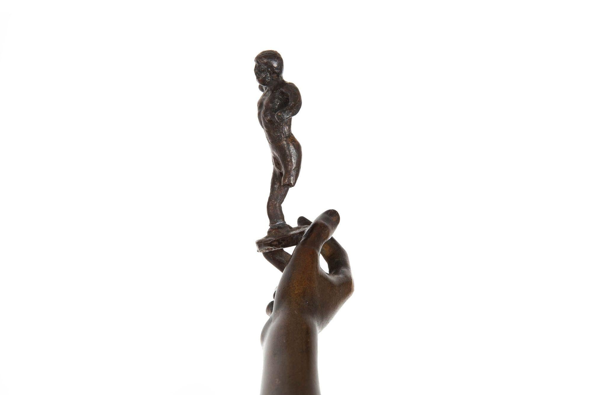 Scultura in bronzo antico francese del 1880 