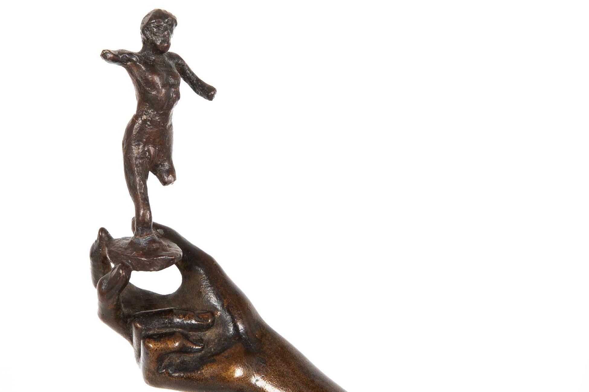 Scultura in bronzo antico francese del 1880 