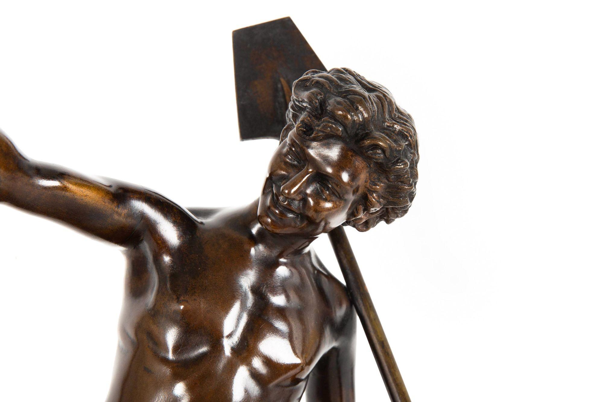 XIX secolo Scultura in bronzo antico francese del 1880 