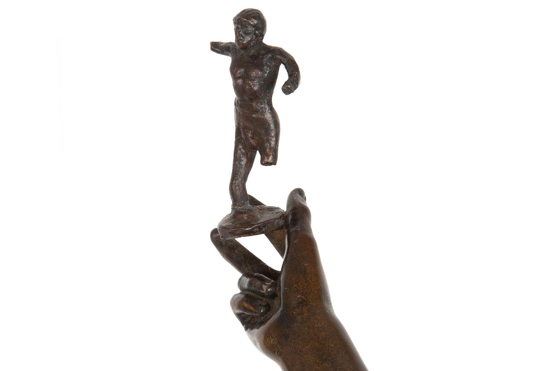 Scultura in bronzo antico francese del 1880 