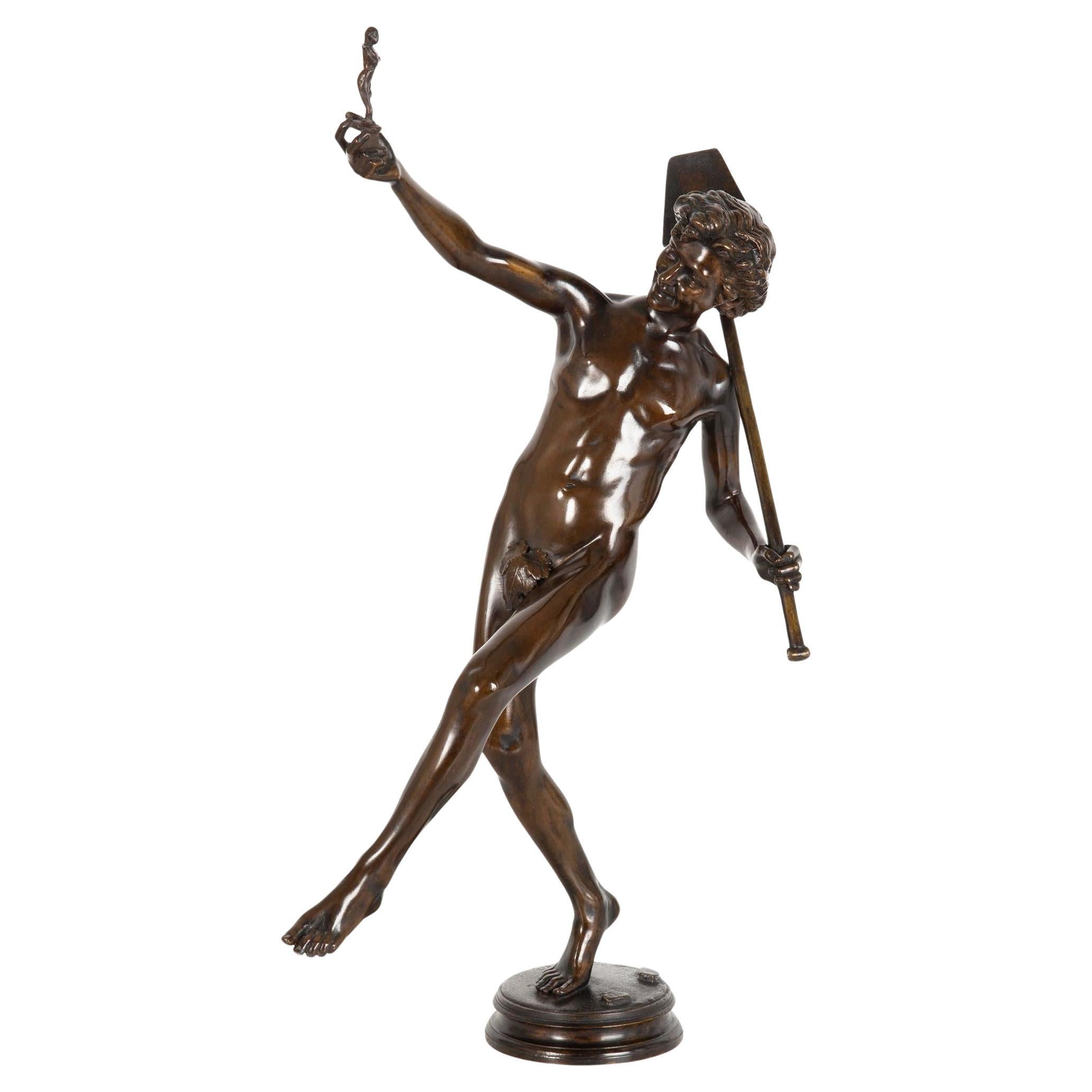 Sculpture en bronze antique française des années 1880 trouvée à Pompeii ! par Hippolyte Moulin