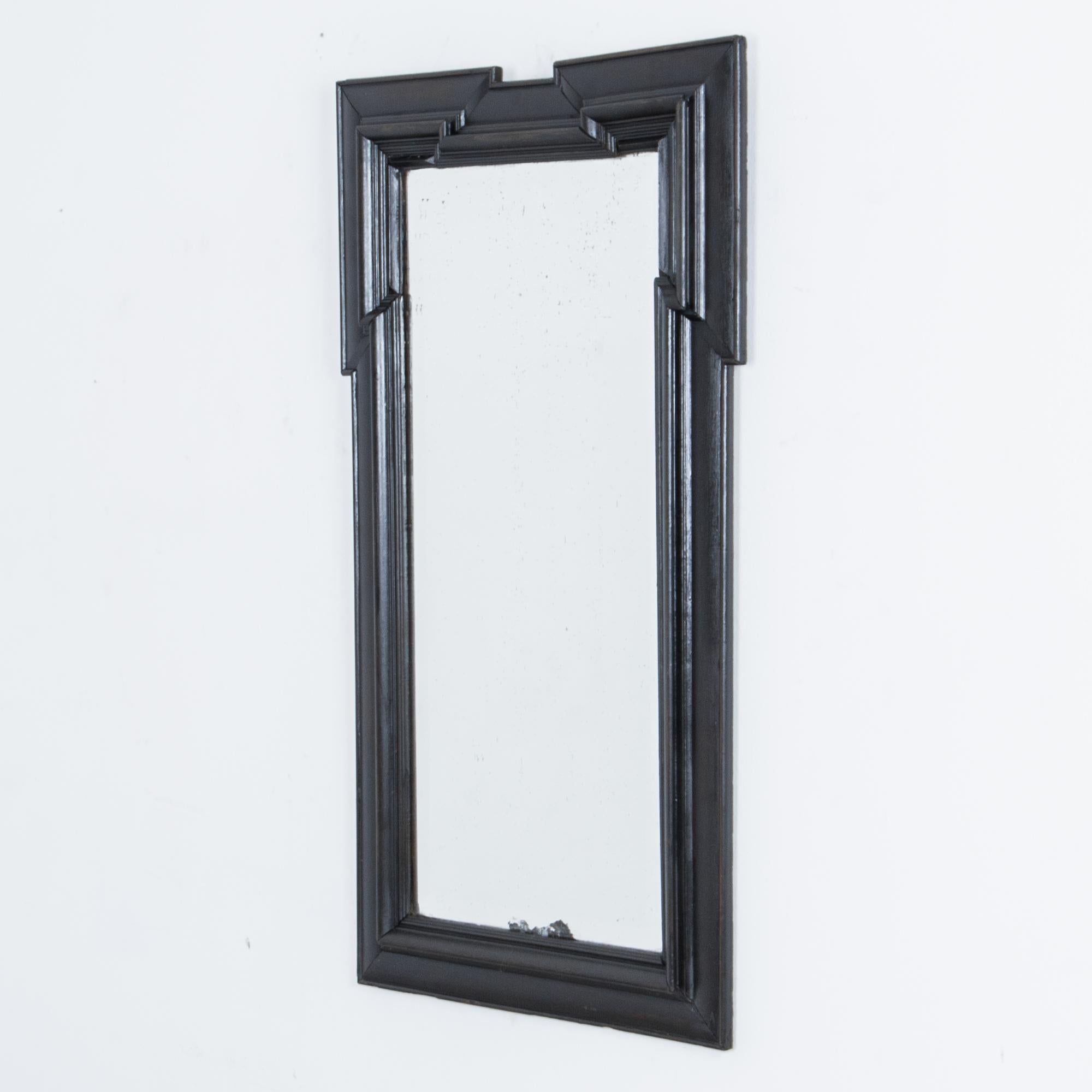 French Provincial 1880s French Black Painted Mirror