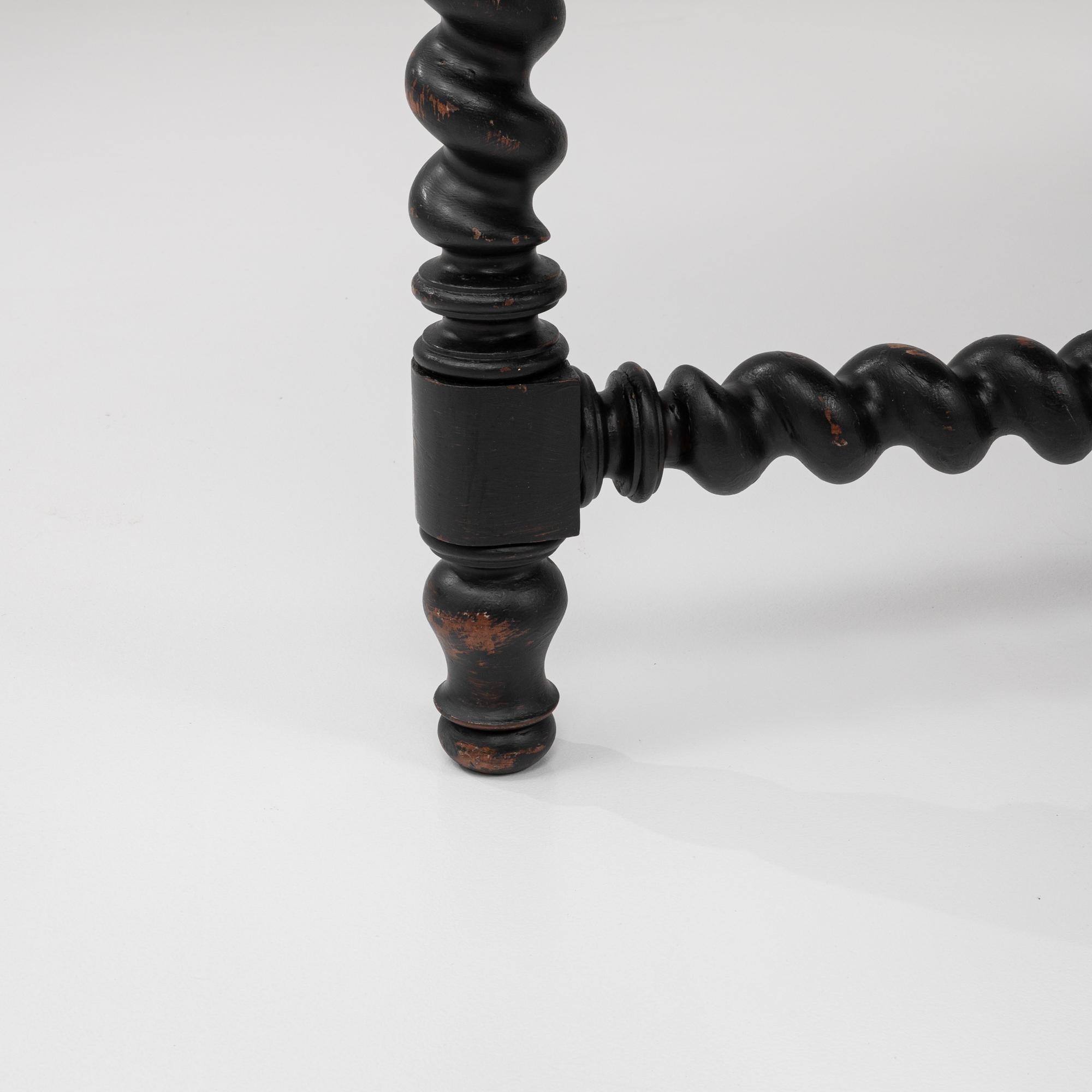 1880s French Black Patinated Barley Twist Table For Sale 5