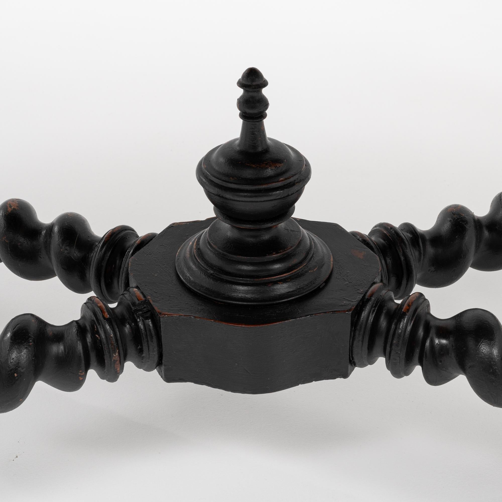 1880s French Black Patinated Barley Twist Table For Sale 6