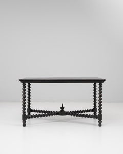 1880s French Black Patinated Barley Twist Table