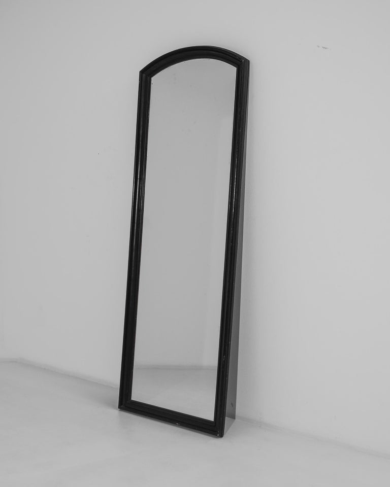 1880s French Black Patinated Mirror For Sale at 1stDibs