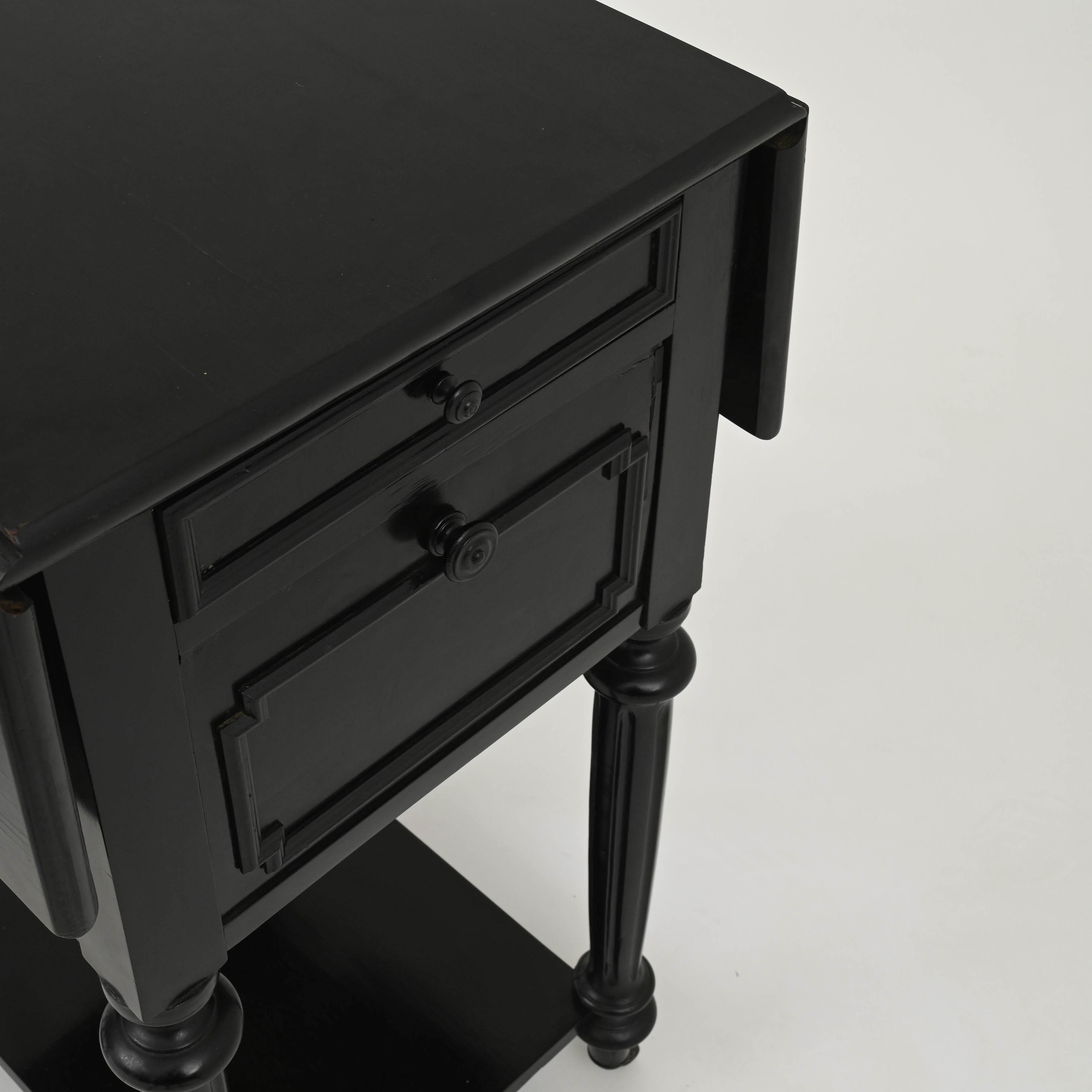 1880s French Black Patinated Side Tables, A Pair 6