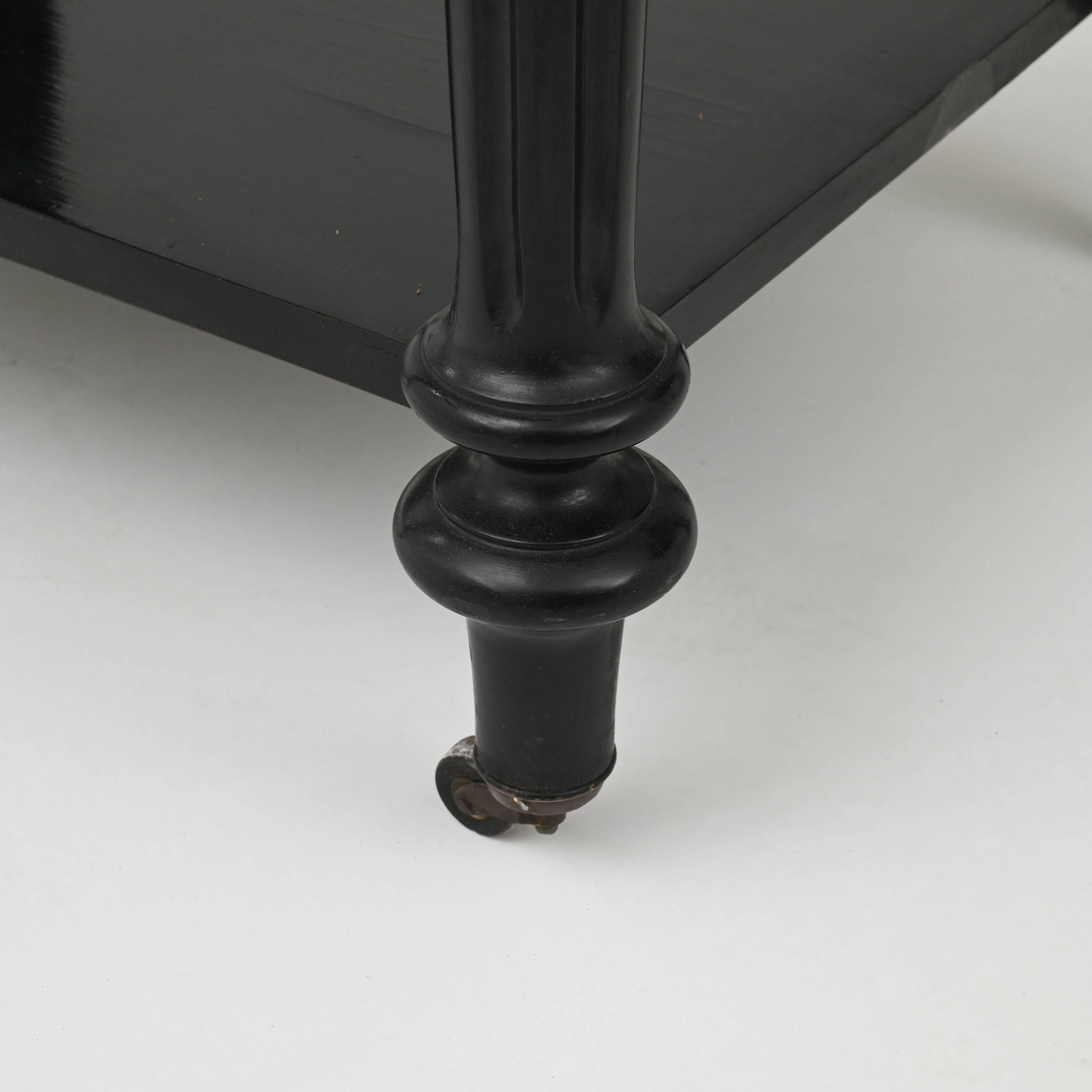 1880s French Black Patinated Side Tables, A Pair 9