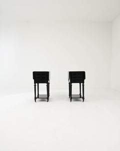 1880s French Black Patinated Side Tables, A Pair