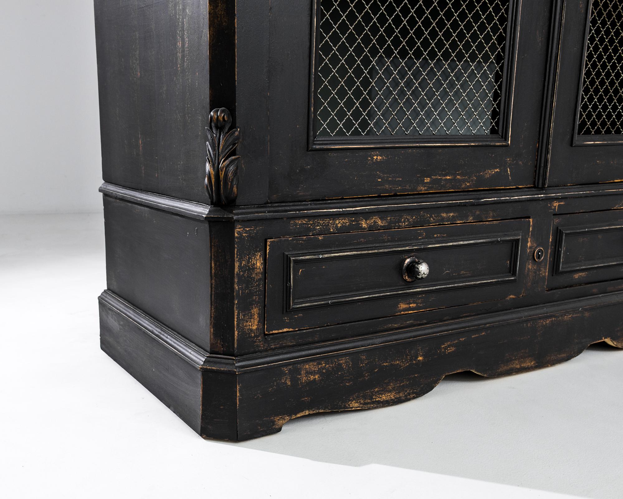 1880s French Black Patinated Wooden Cabinet 2