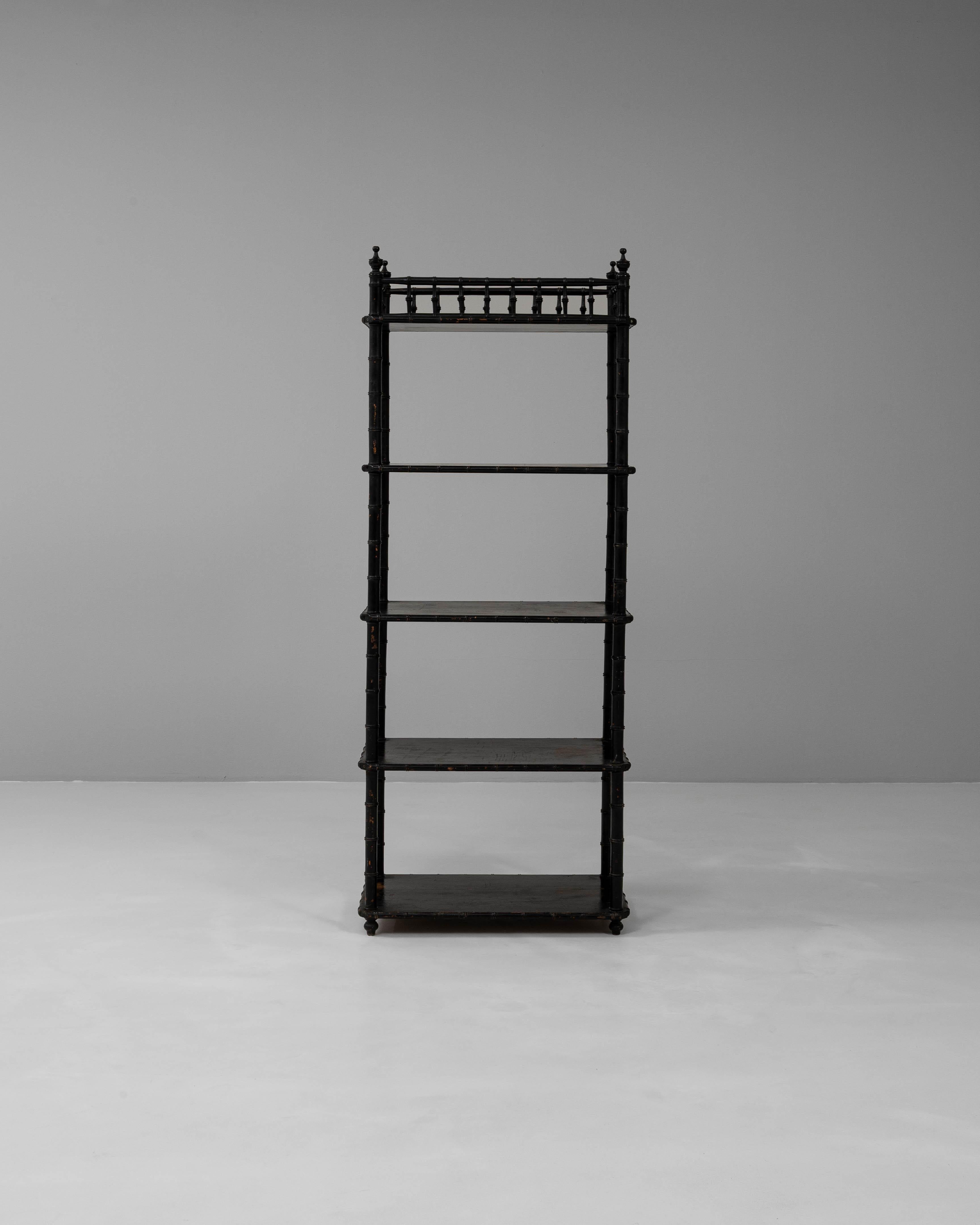 Francese Scaffale francese in legno patinato nero del 1880 in vendita