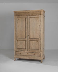 1880s French Bleached Oak Armoire