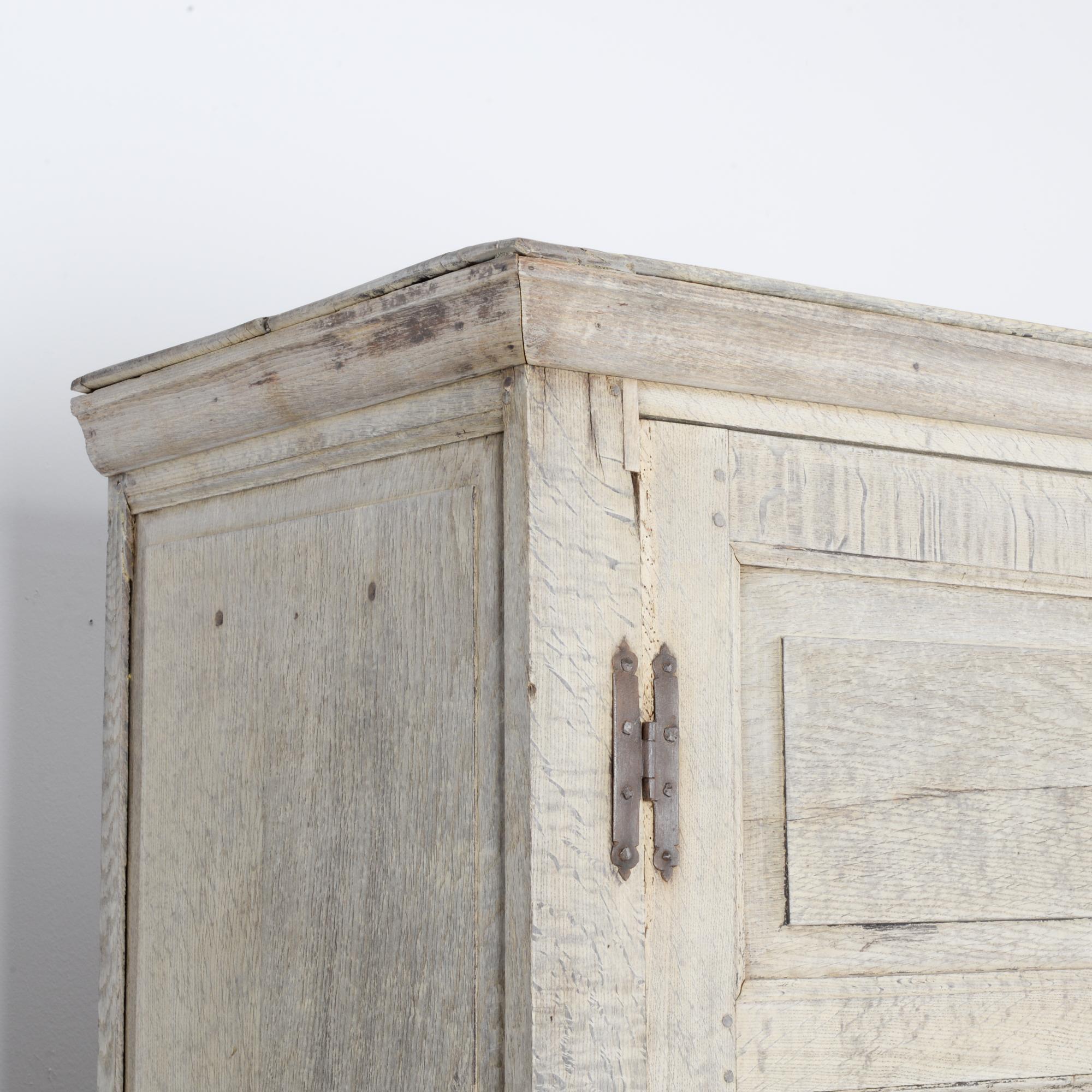 1880s French Bleached Oak Armoire 2