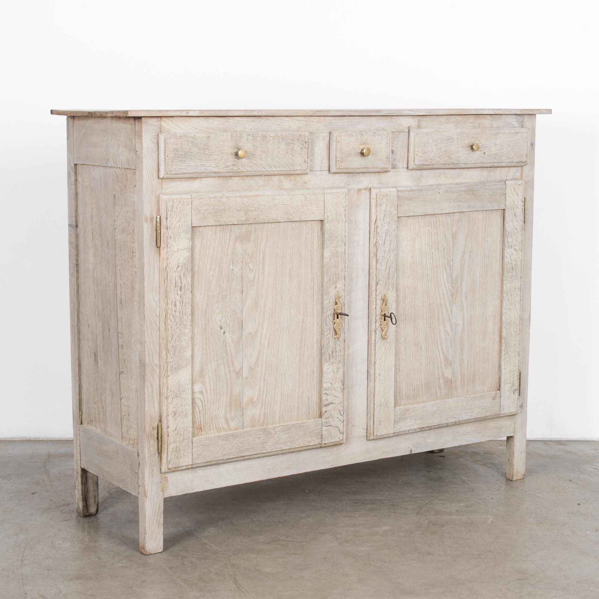 19th Century 1880s French Bleached Oak Buffet