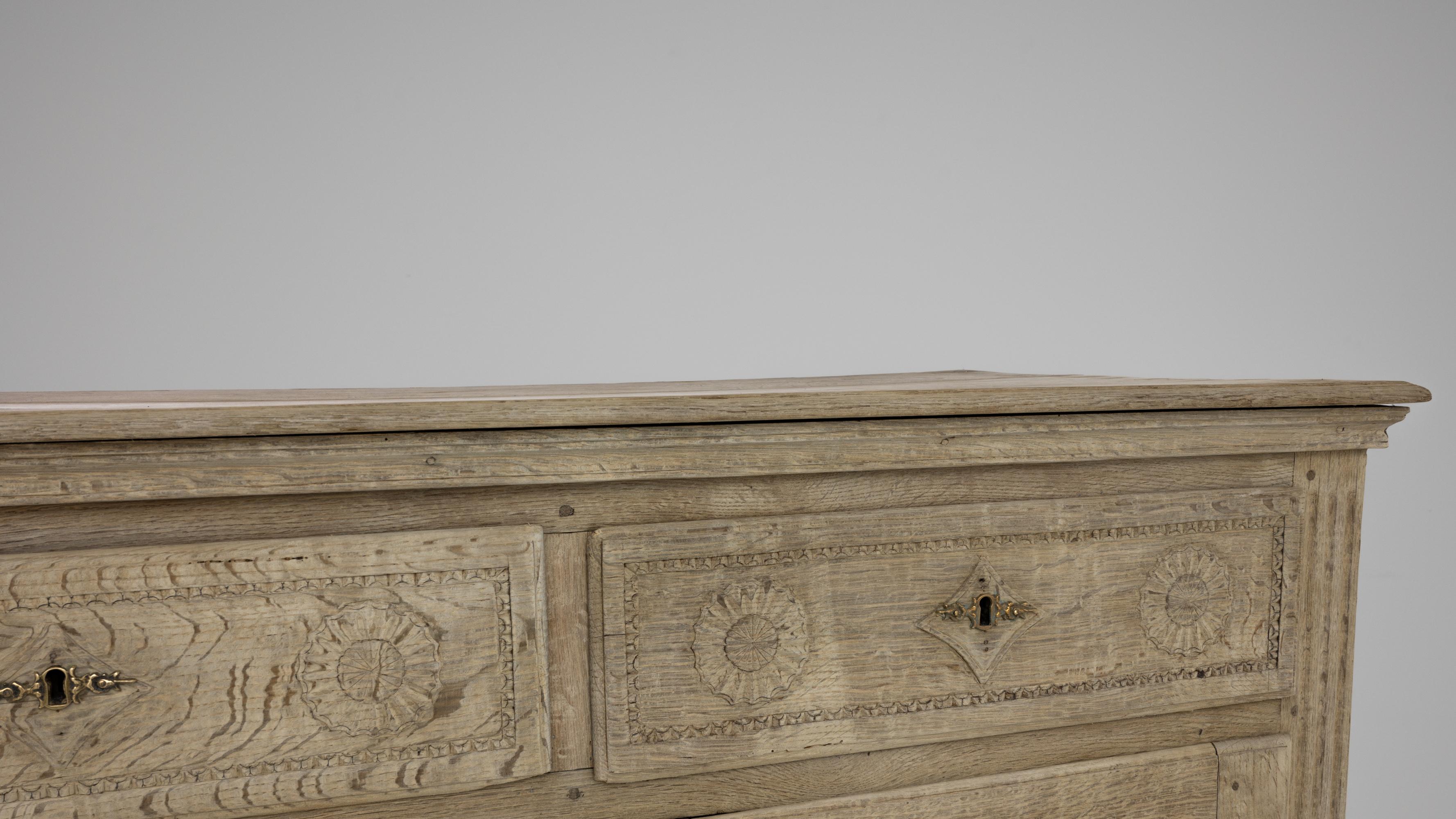 19th Century 1880s French Bleached Oak Buffet