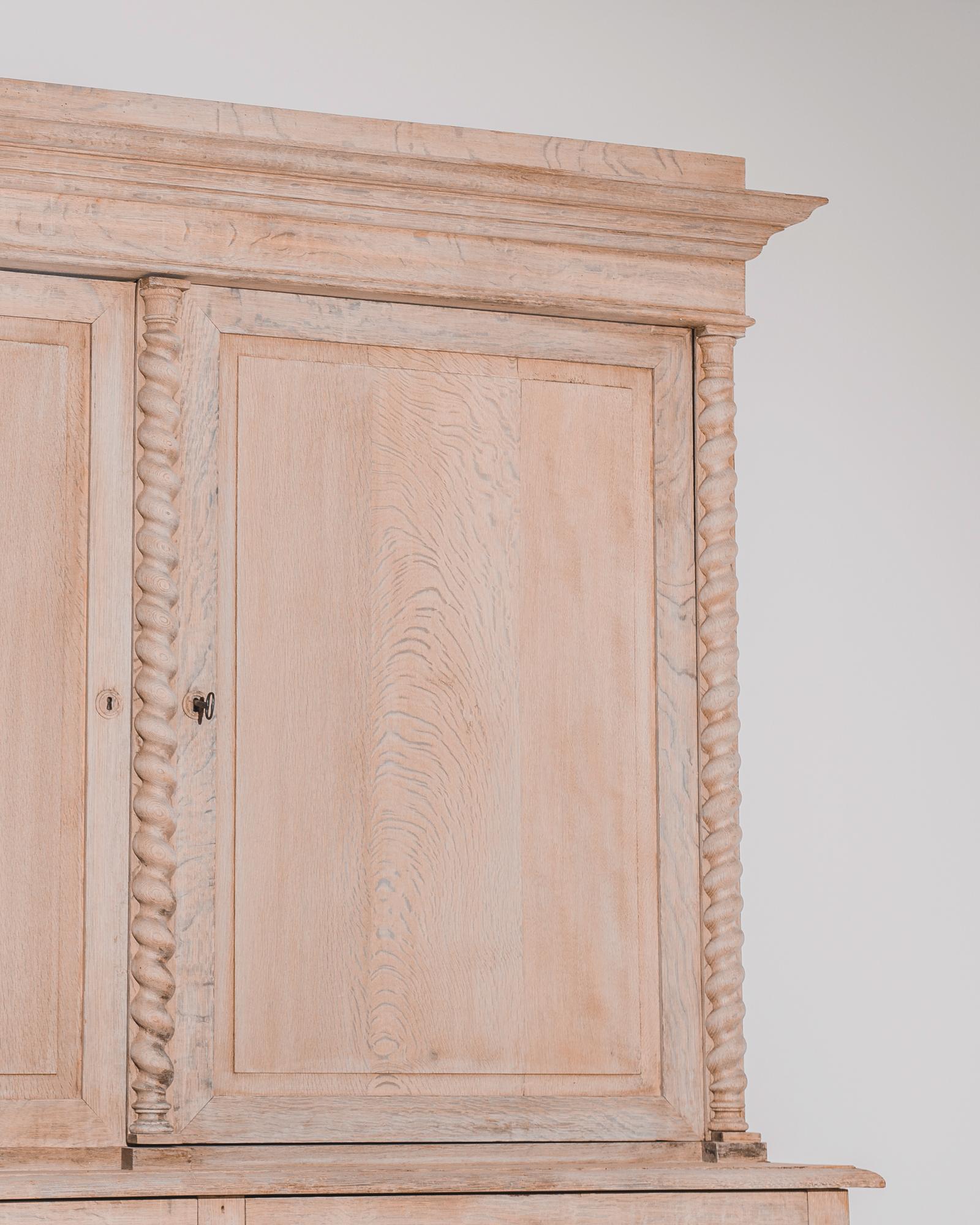 1880s French Bleached Oak Cabinet 1