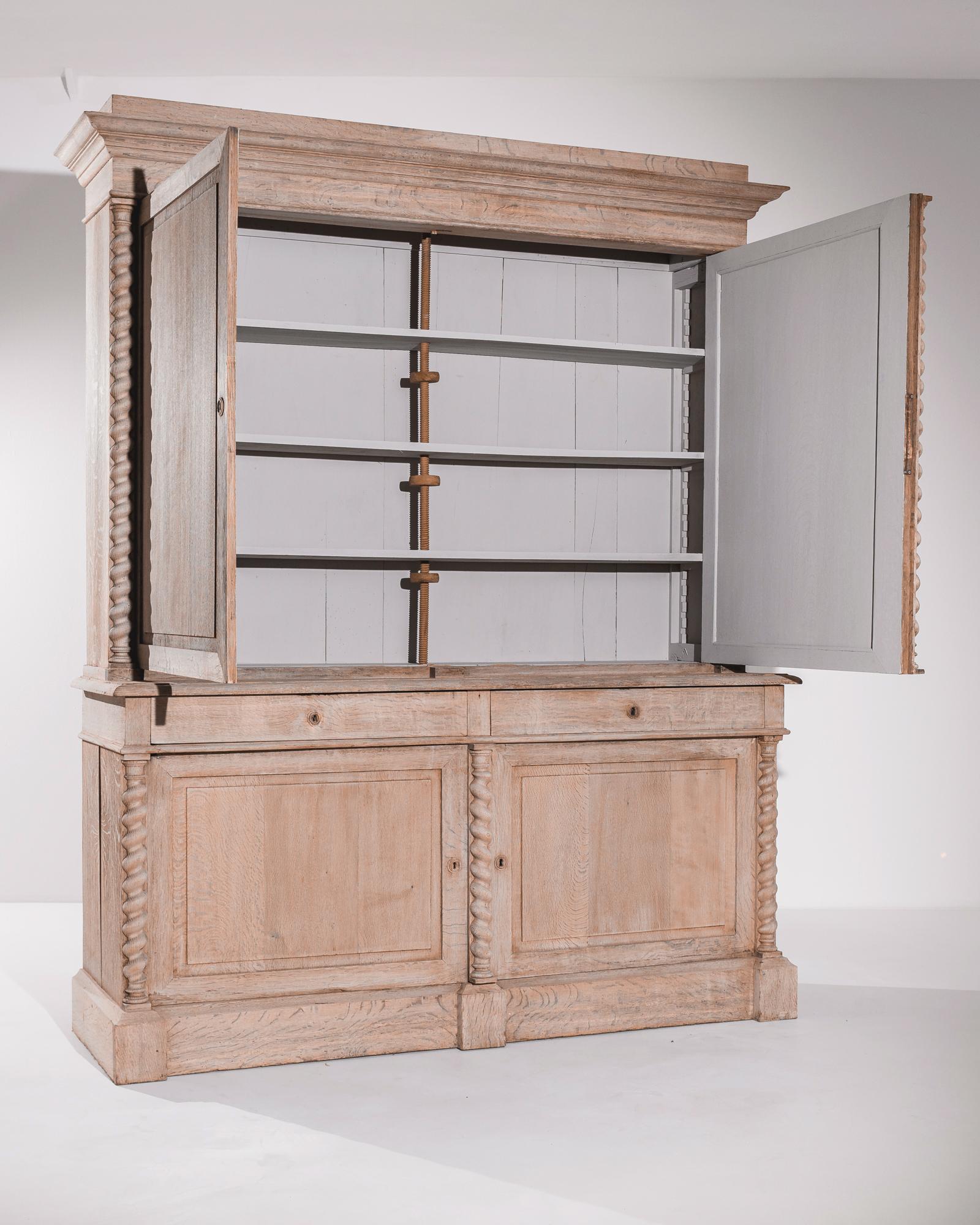 1880s French Bleached Oak Cabinet 2