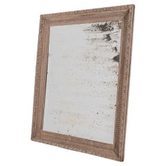 1880s French Bleached Oak Carved Mirror