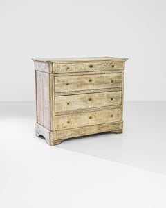1880s French Bleached Oak Chest of Drawers