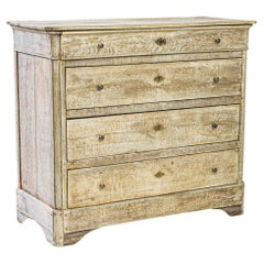 1880s French Bleached Oak Chest of Drawers