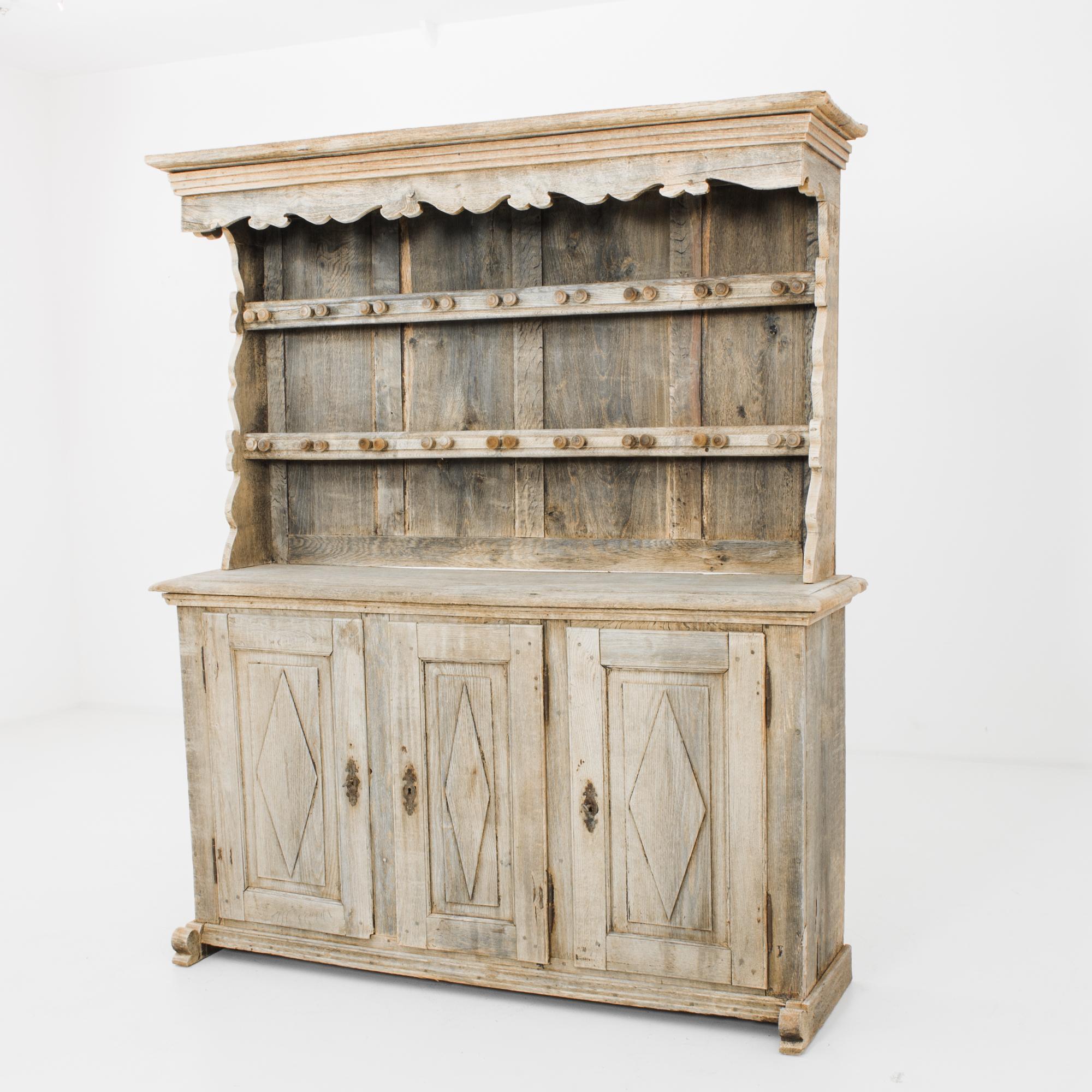 19th Century 1880s French Bleached Oak Dresser
