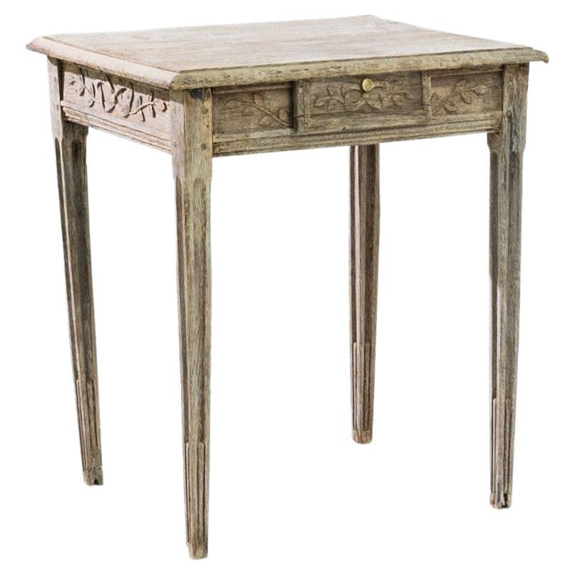 1880s French Bleached Oak Side Table