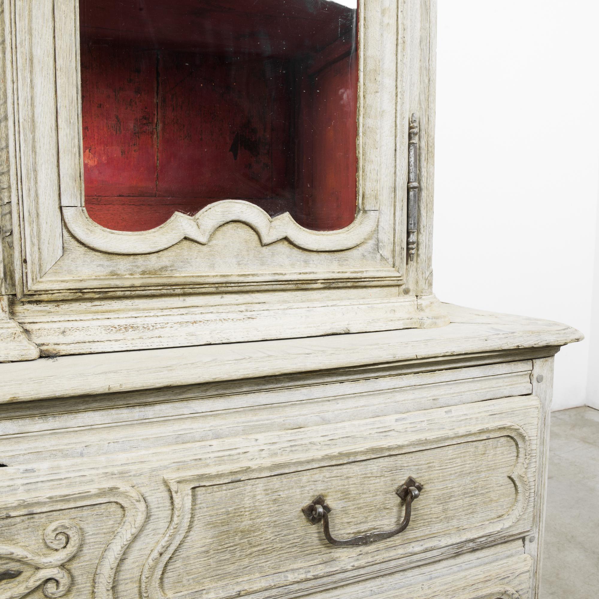 1880s French Bleached Oak Vitrine 6