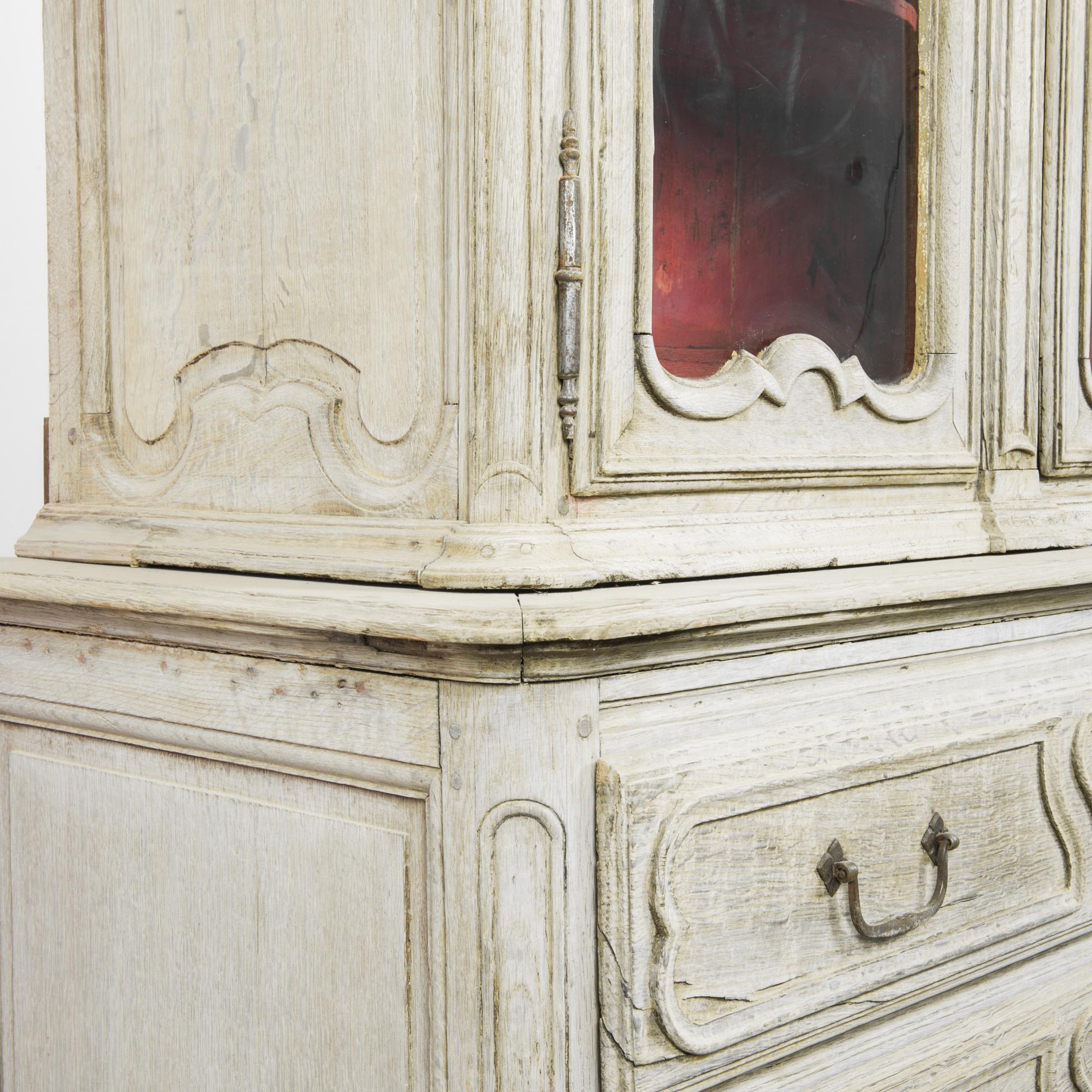 1880s French Bleached Oak Vitrine 2