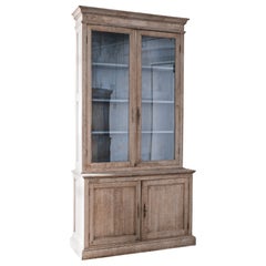 1880s French Bleached Oak Vitrine