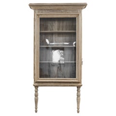 1880s French Bleached Oak Vitrine