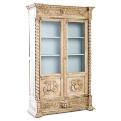 1880s French Bleached Oak Vitrine