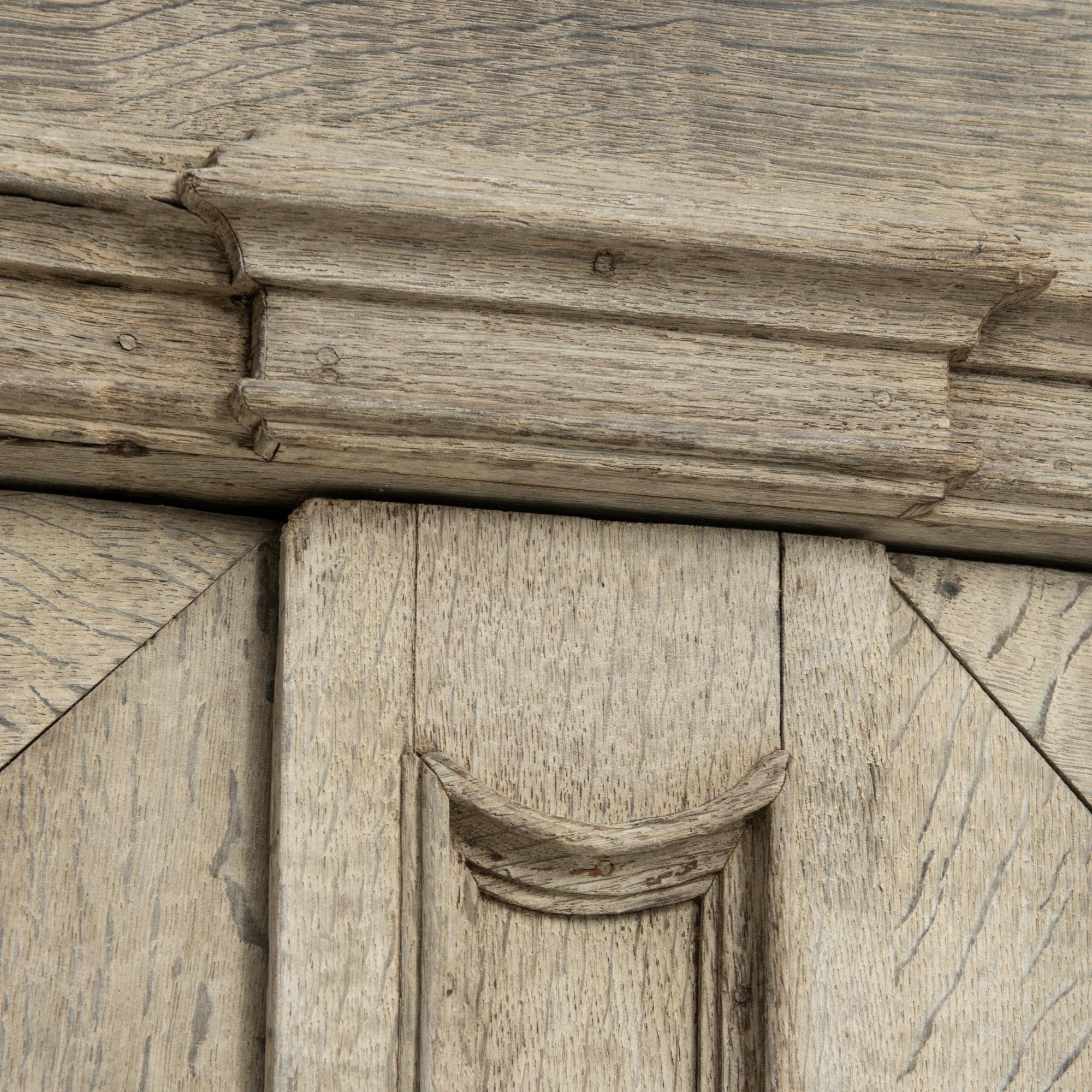 1880s, French Bleached Oak Wardrobe In Good Condition In High Point, NC