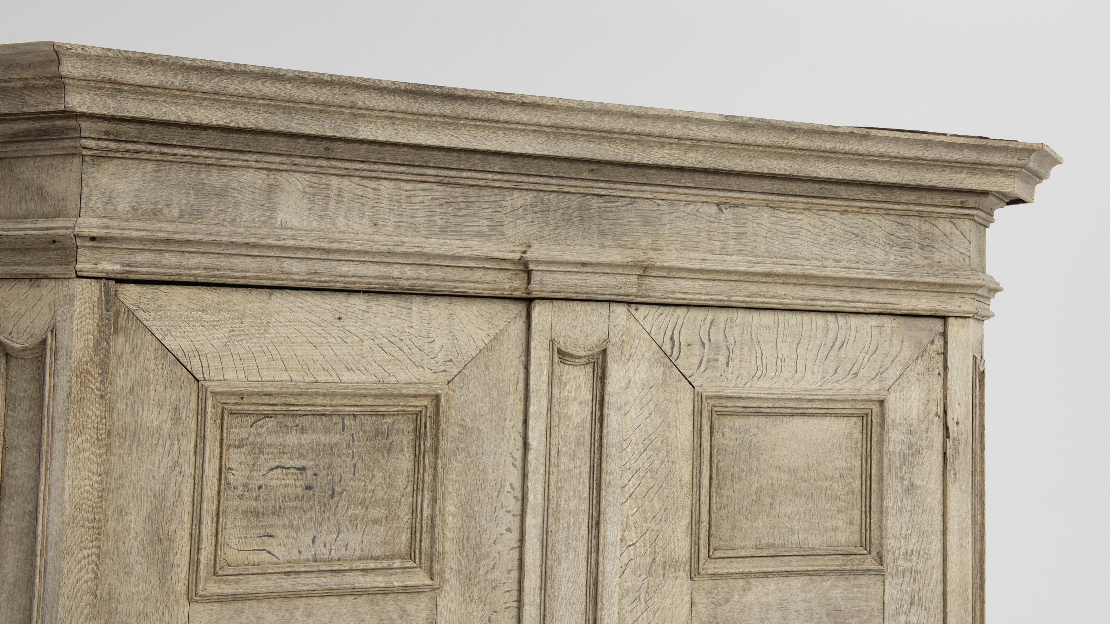 1880s, French Bleached Oak Wardrobe 1