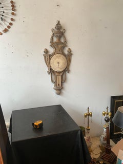 1880s French Carved Wood Barometer