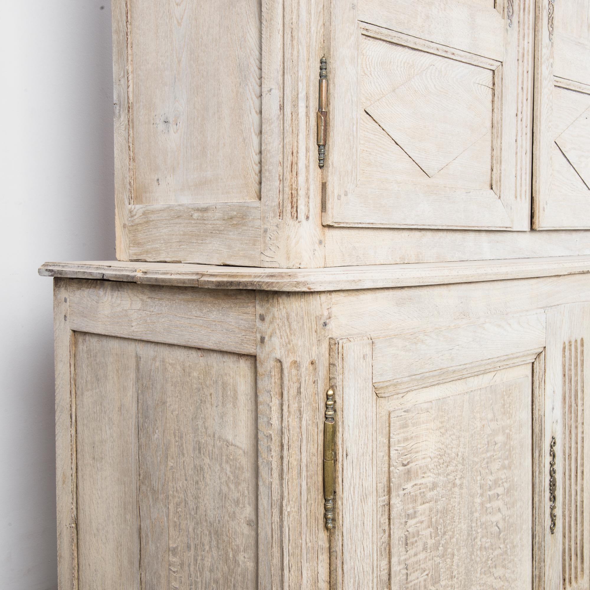 1880s French Country Natural Oak Armoire 7