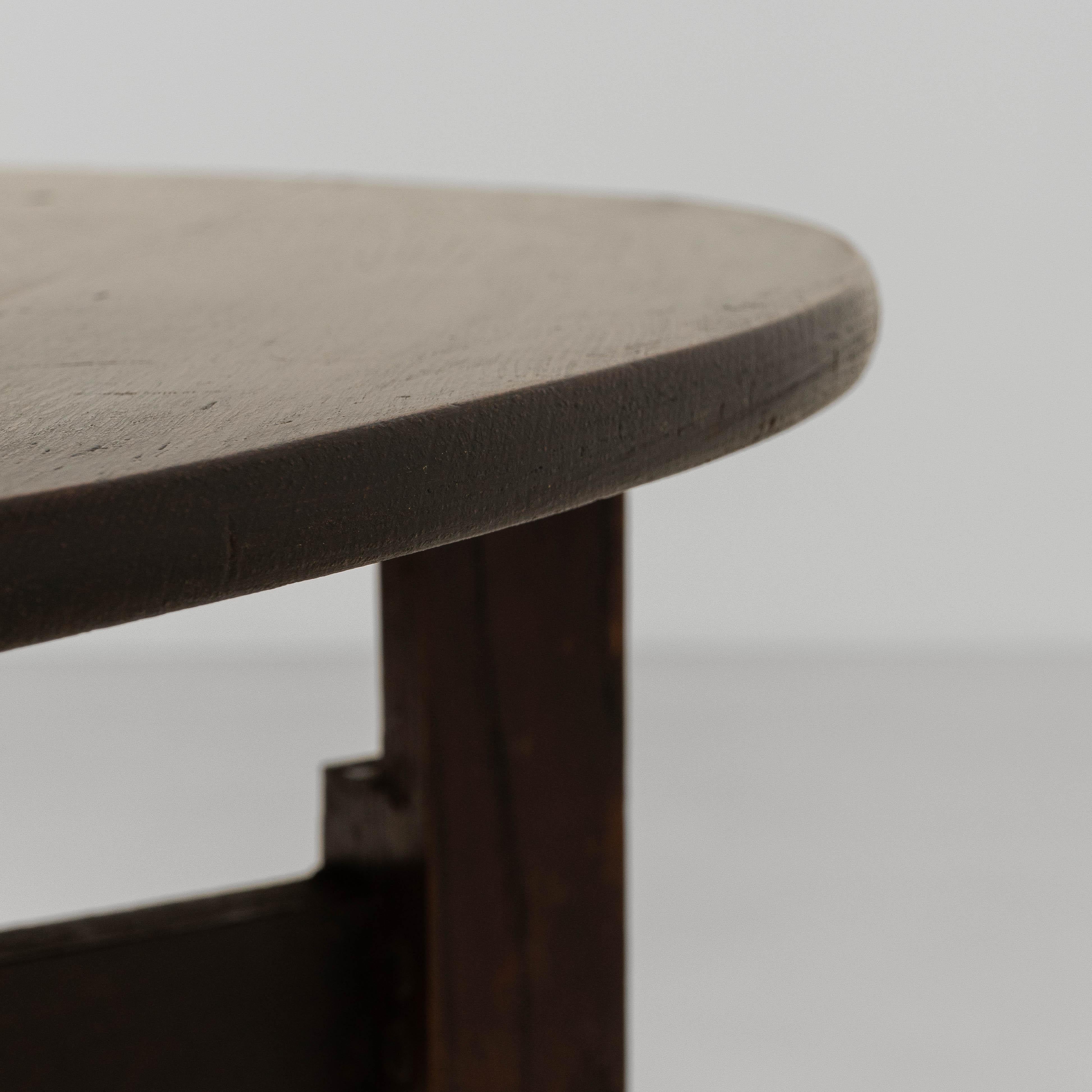 1880s French Ellipse Wooden Gateleg Table In Original Patina For Sale 8