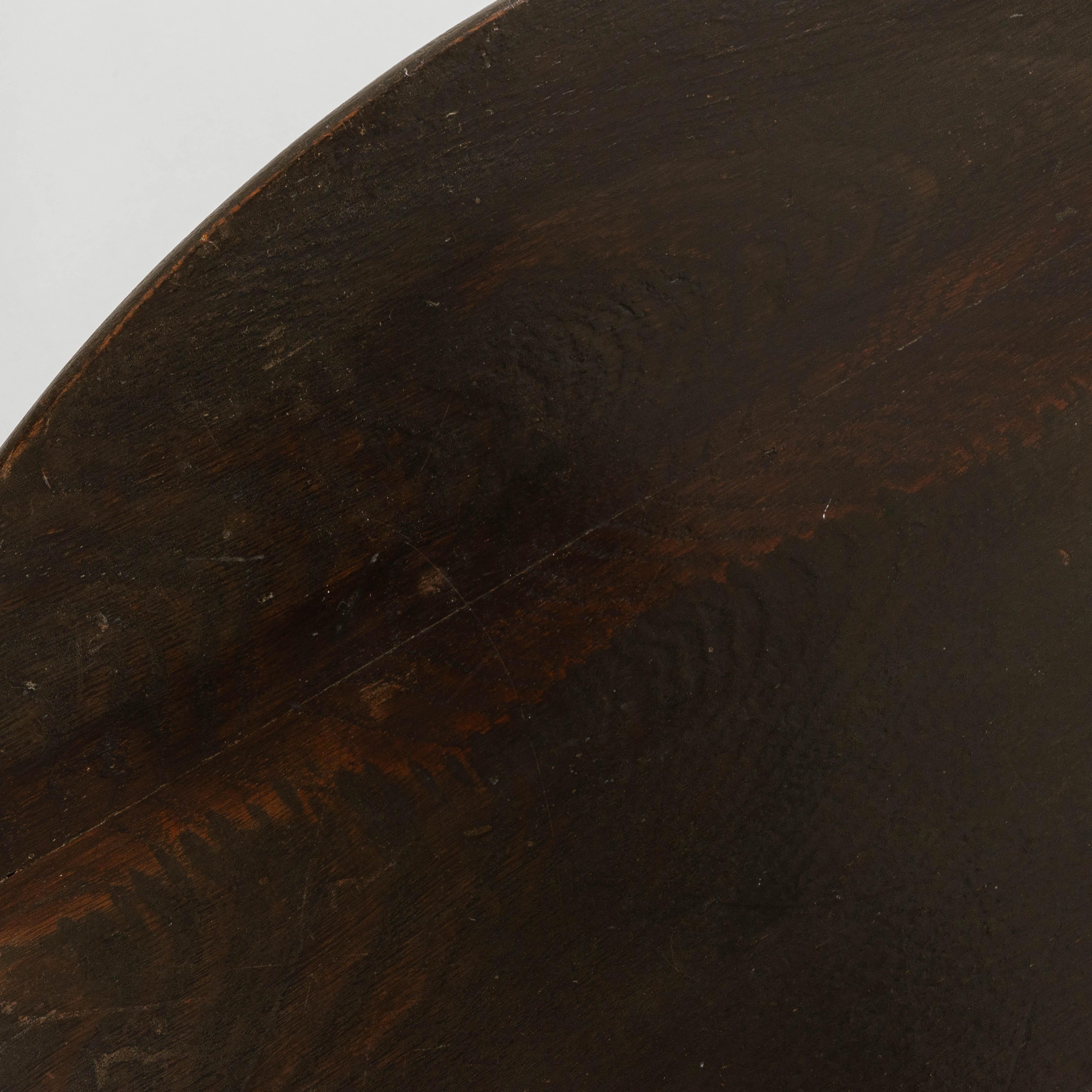 1880s French Ellipse Wooden Gateleg Table In Original Patina For Sale 14