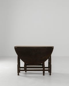 1880s French Ellipse Wooden Gateleg Table In Original Patina