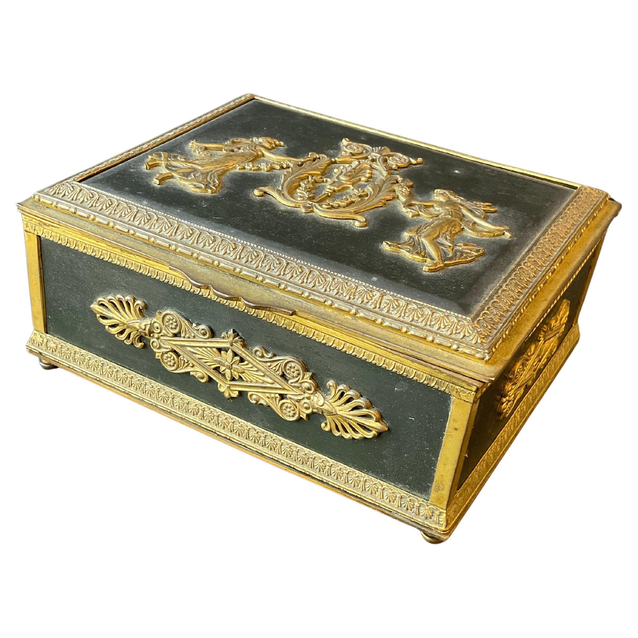 1880s French Empire Brass Box
