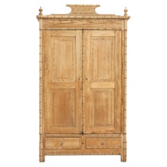 Antique 1880s French Faux Bamboo Armoire