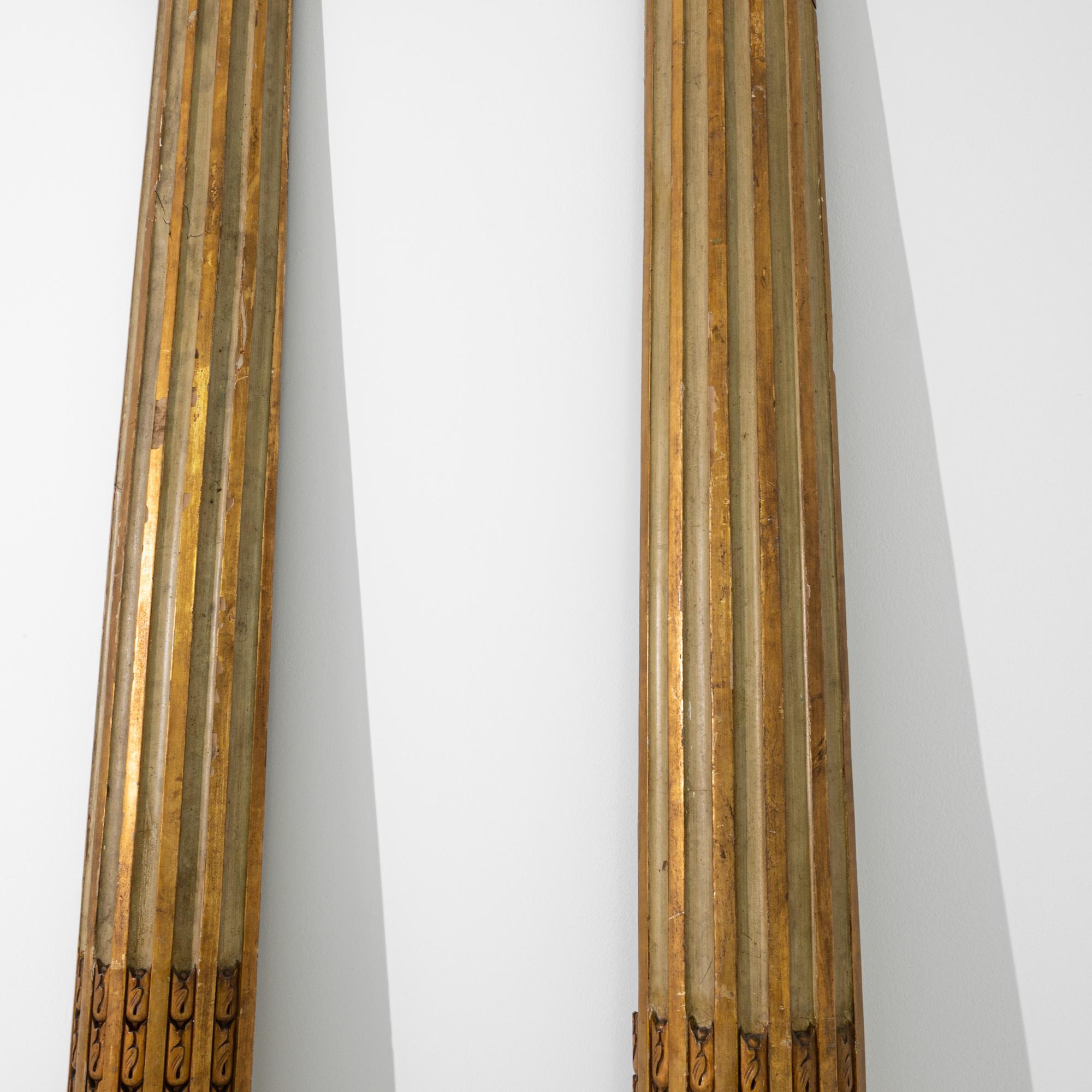 1880s French Gilded Wooden Columns, a Pair 2