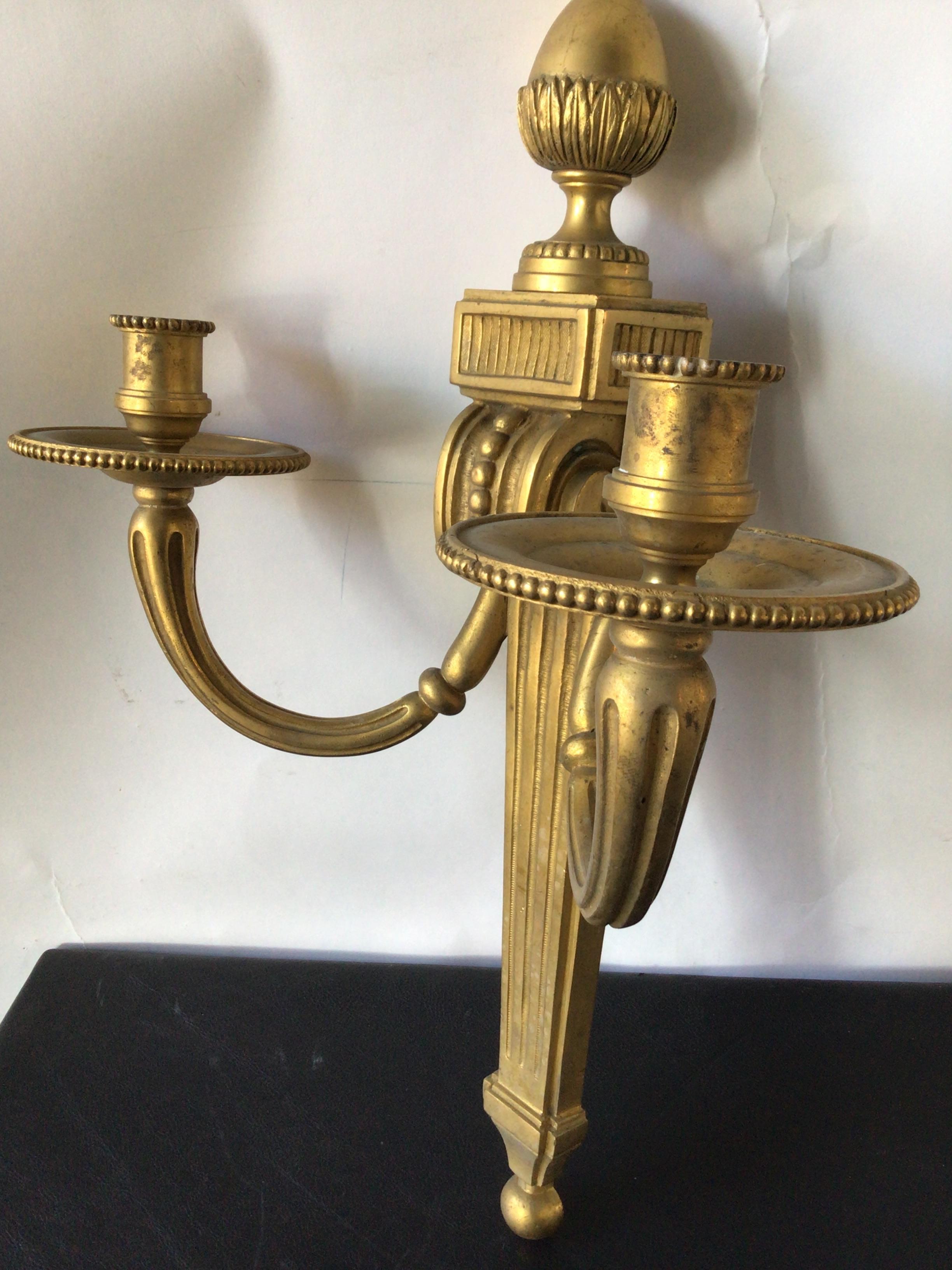 1880s French Gilt Bronze Classical Sconces For Sale 7