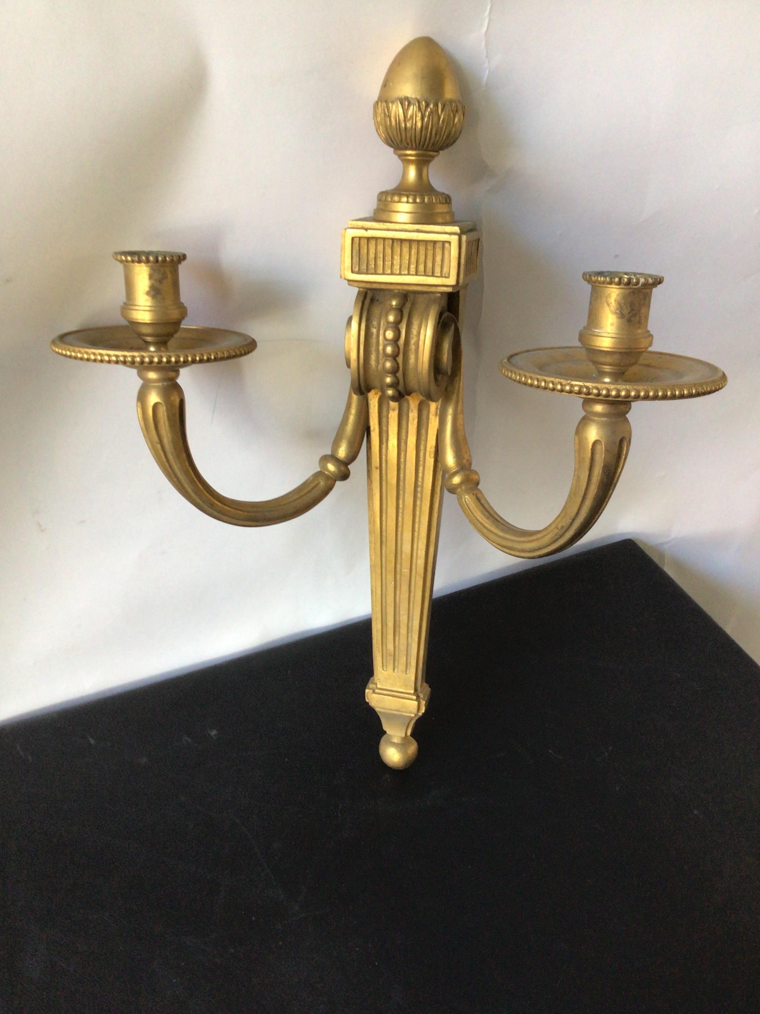 1880s French Gilt Bronze Classical Sconces For Sale 8