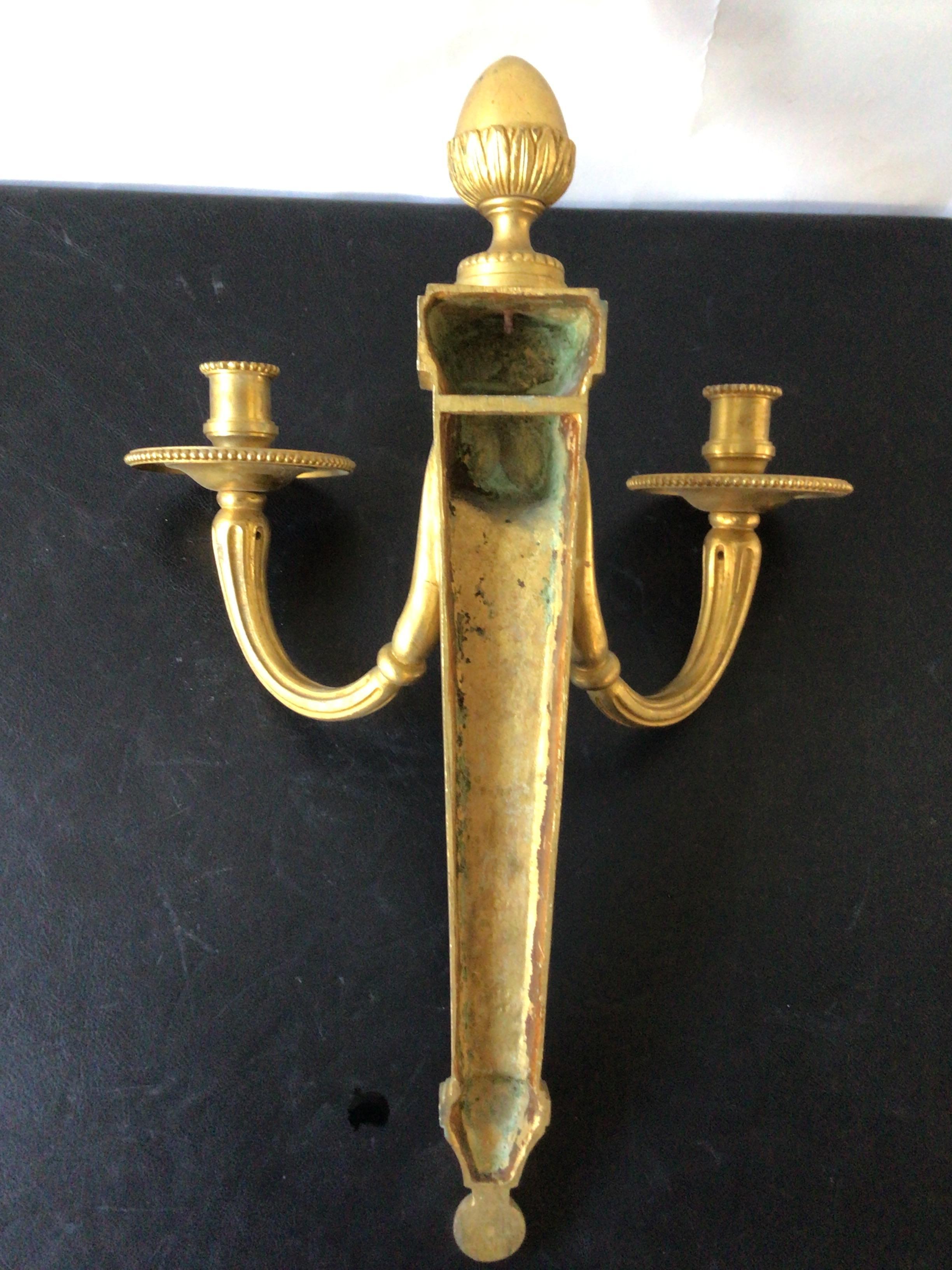 1880s French Gilt Bronze Classical Sconces For Sale 9