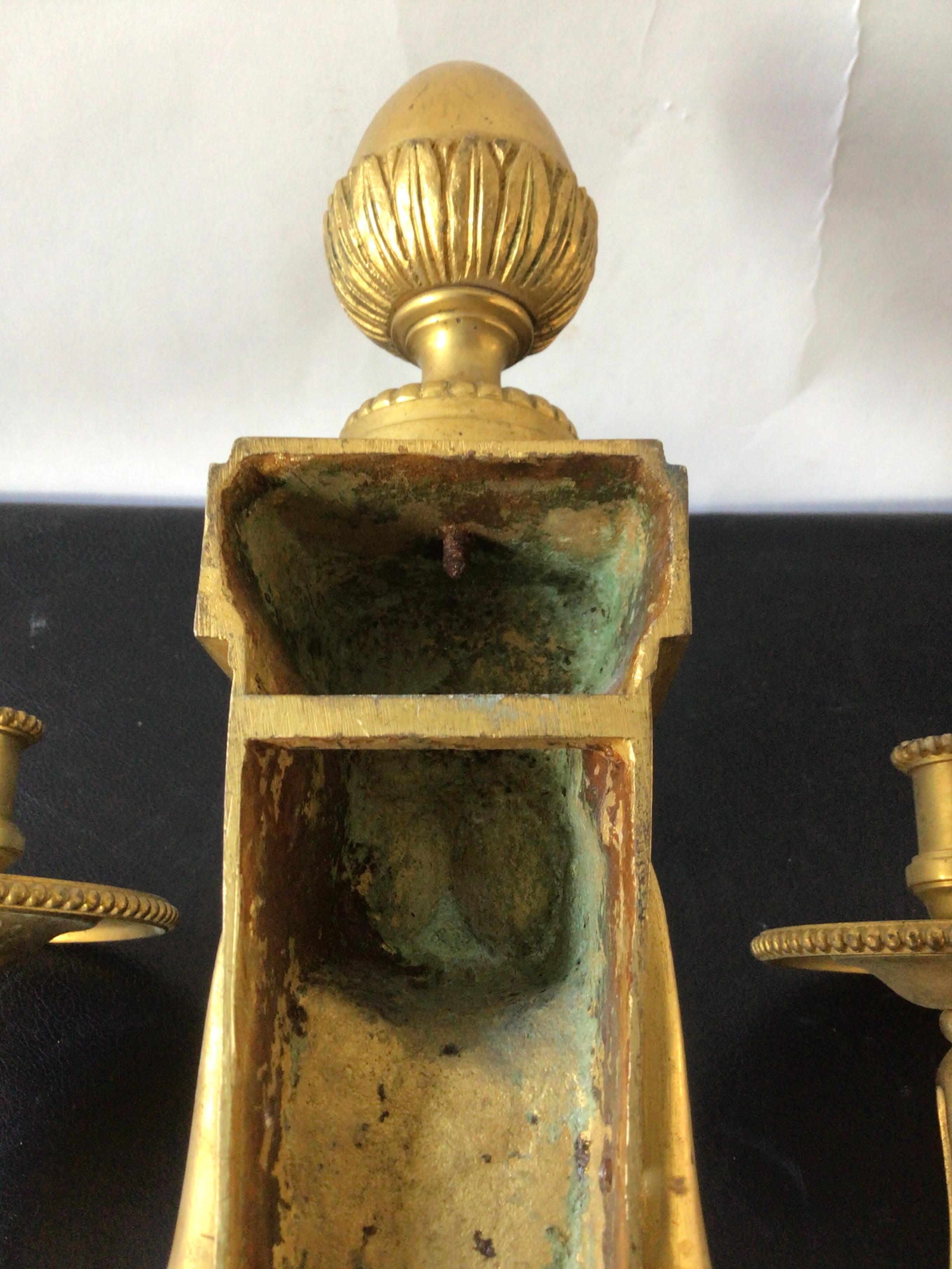 1880s French Gilt Bronze Classical Sconces For Sale 10